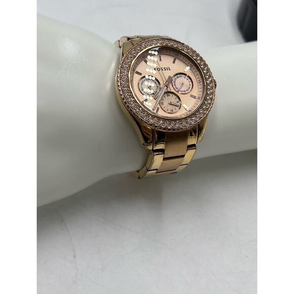 Fossil Stella ES3003 Stainless Steel Analog Rose Dial Quartz Watch DE315 XS - Picture 3 of 12